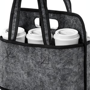 Resovo Insulated Cup Carrier Gray Portable Drink Holder-0