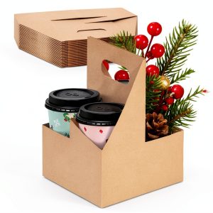 FMP Brands Foldable Kraft Paperboard Drink Carrier 4 Cup-0