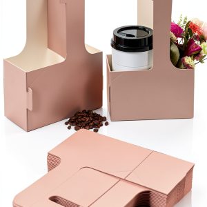 Xlong 2 Cup Drink Carrier Foldable Portable Kraft Board-0