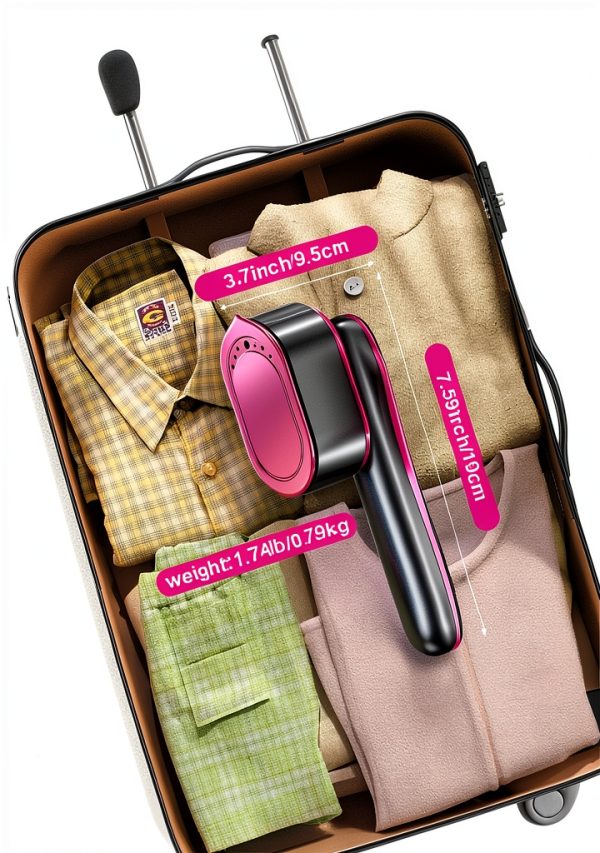 EVIO Travel Garment Steamer Rose Red 10s Heat-7