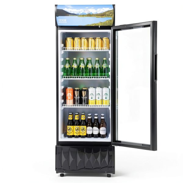 VEVOR Merchandiser Refrigerator 6.8 Cu.Ft Glass Door with Shelves-11