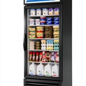 True GDM-26-HC-LD Single Swing Glass Door Merchandiser Refrigerator with Hydrocarbon Refrigerant and LED Lighting, Holds 33 Degree F to 38 Degree F, 78.625" Height, 29.875" Width, 30" Length-0