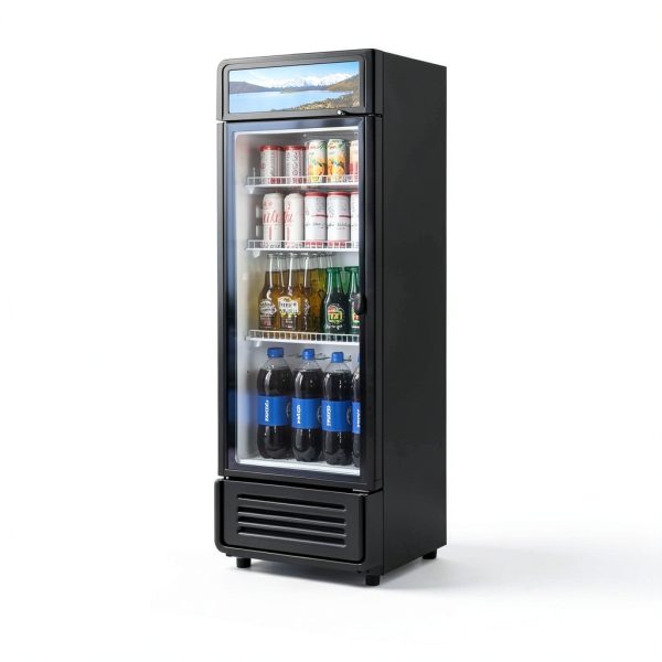 VEVOR Merchandiser Refrigerator 6.8 Cu.Ft Glass Door with Shelves-6