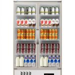 VEVOR Commercial Merchandiser Refrigerator 2 Glass Doors, 23 Cubic Ft, Upright Display Beverage Cooler 79" Tall x 39.4" Width, Fridge with LED Lighting for Drink Wine Soda, Gold-0