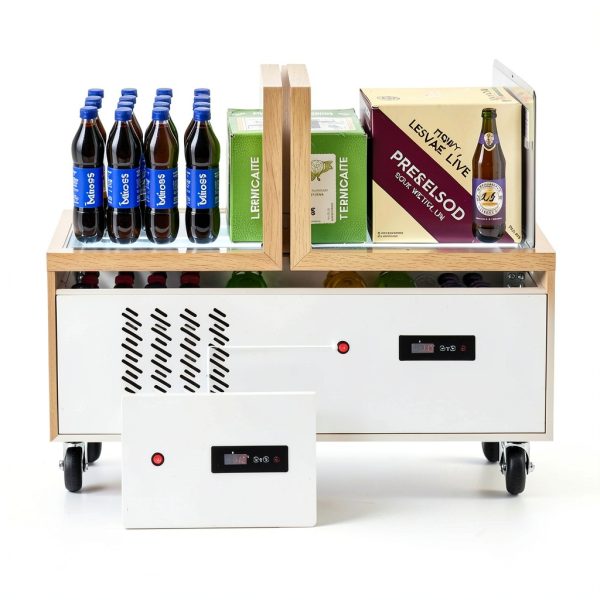 VEVOR Commercial Merchandiser Refrigerator 2 Glass Doors, 23 Cubic Ft, Upright Display Beverage Cooler 79" Tall x 39.4" Width, Fridge with LED Lighting for Drink Wine Soda, Gold-7