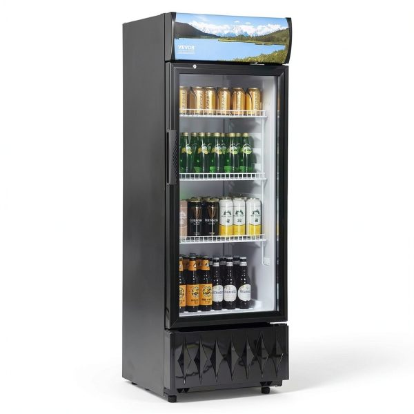 VEVOR Merchandiser Refrigerator 6.8 Cu.Ft Glass Door with Shelves-0
