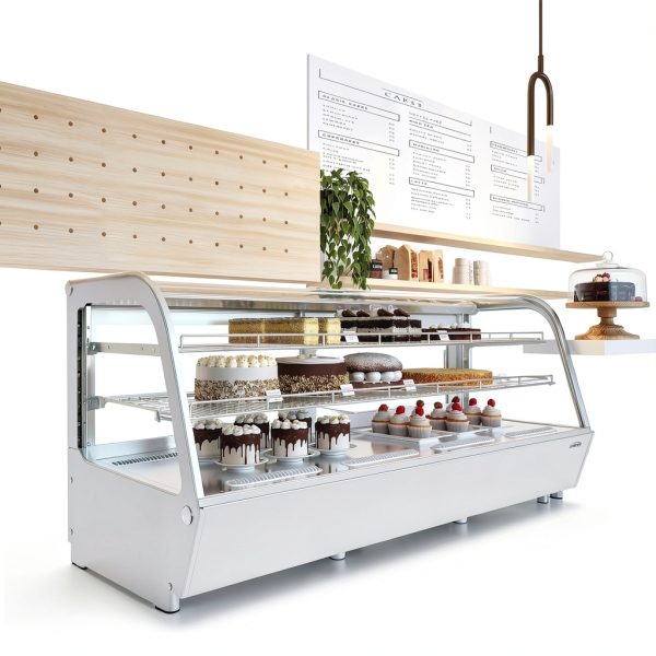 Refrigerated Bakery Display Case KoolMore CDC-8C-WH 8ft White with LED-4