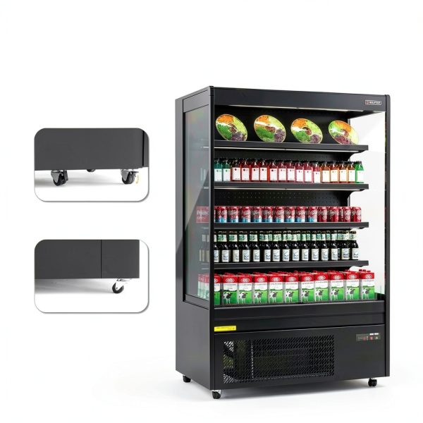 Wilprep Commercial Open Air Merchandiser, 52" Vertical Air Curtain Refrigerator with 33.1 cu. ft. Volume LED Lighting Night Curtain, Grab and Go Display Refrigerator Showcase for Store Cafe Bar Shop-7