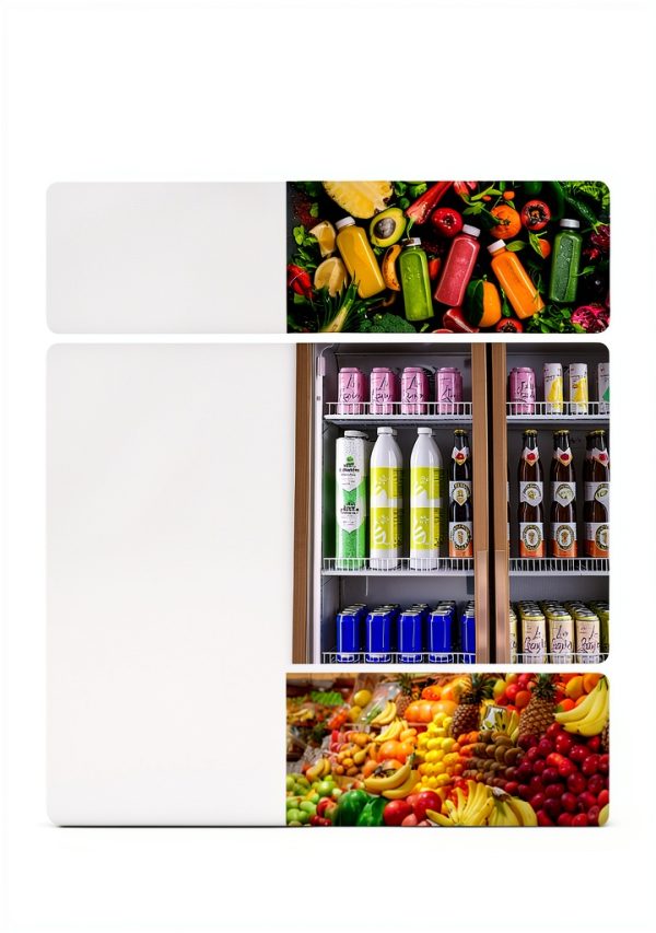 VEVOR Commercial Merchandiser Refrigerator 2 Glass Doors, 23 Cubic Ft, Upright Display Beverage Cooler 79" Tall x 39.4" Width, Fridge with LED Lighting for Drink Wine Soda, Gold-3