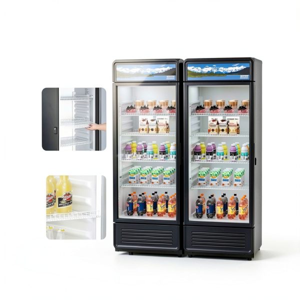 VEVOR Merchandiser Refrigerator 6.8 Cu.Ft Glass Door with Shelves-5