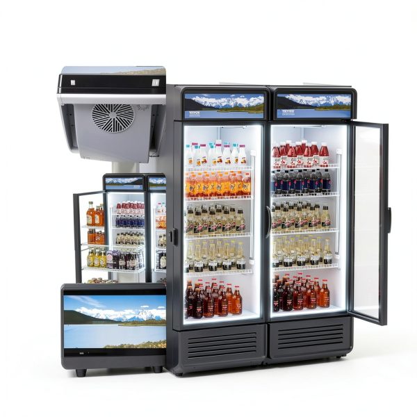 VEVOR Merchandiser Refrigerator 6.8 Cu.Ft Glass Door with Shelves-2